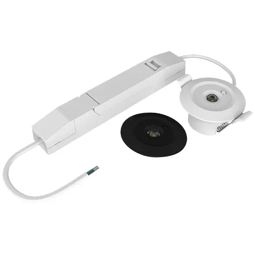 Woodhead Emergency Downlight Open Area 1W 6500K White/Black E-SEL3 Emergency