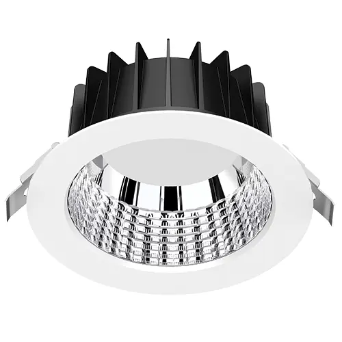 Eyebrook Dome Downlight 4" 12W 3CCT IP54 White Semi-Specular 80D