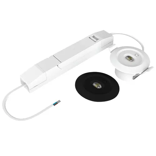 Woodhead Emergency Downlight Corridor 1W 6500K White/Black E-SEL3 Emergency