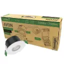 Avon Fire Rated Downlight 4W/6W 4CCT IP65 White RAL9016 60D 8 Pack