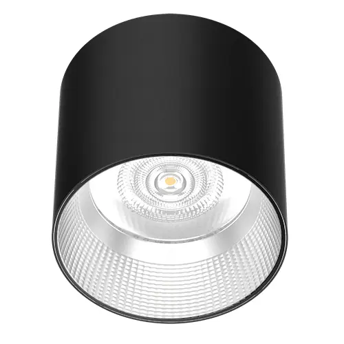 [430227-BL] Eyebrook Surface Downlight 4" 15W 4000K IP54 Black Semi-Specular 60D