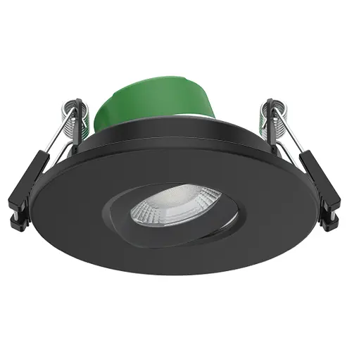 [430861] Avon Pro Fire Rated 360° Gimbal Downlight 4W/6W 4CCT IP54 Black 60D