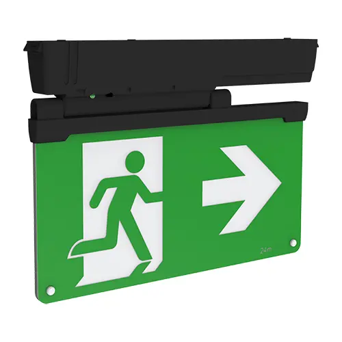 [430953-BL] Fontburn Emergency Exit Sign 2.5W 6500K Black E-SEL3 Emergency