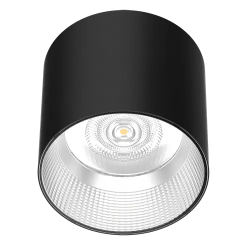 [430227-BL] Eyebrook Surface Downlight 4" 15W 4000K IP54 Black Semi-Specular 60D